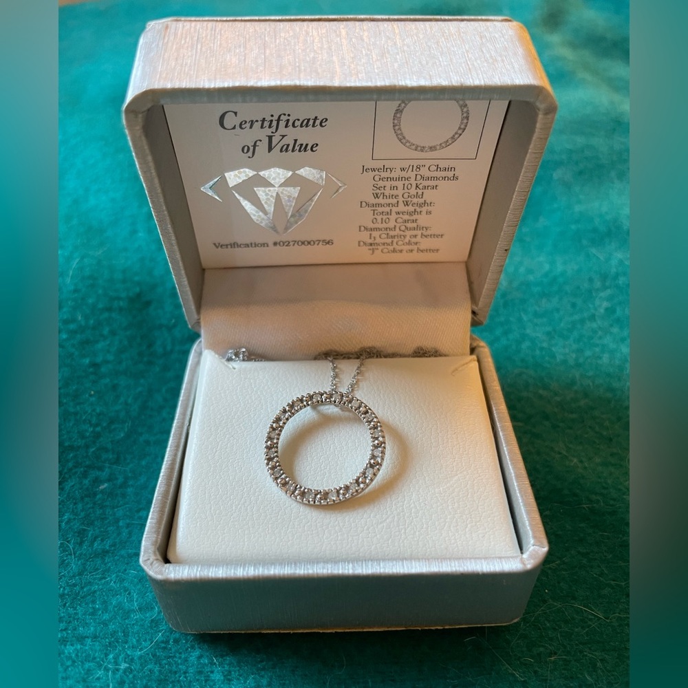 Small diamond circle necklace